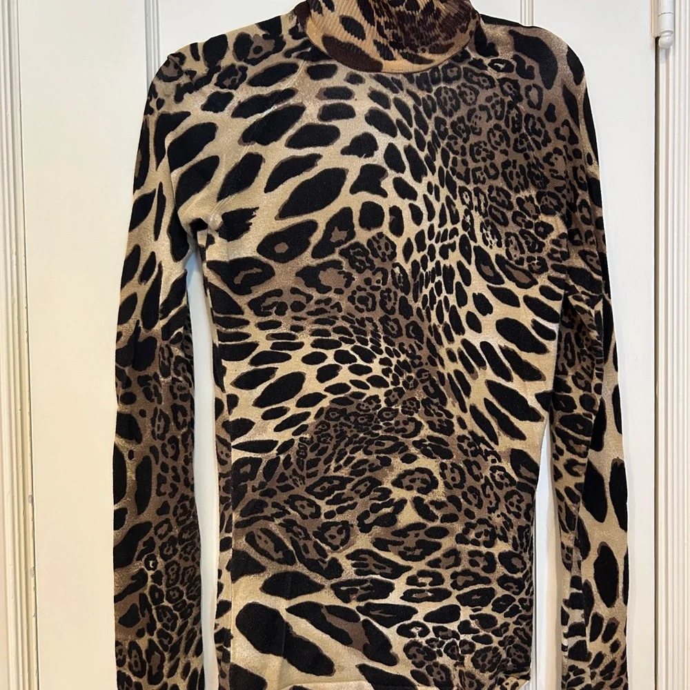 Cache Animal Print Ribbed Sweater - Picture 1 of 3